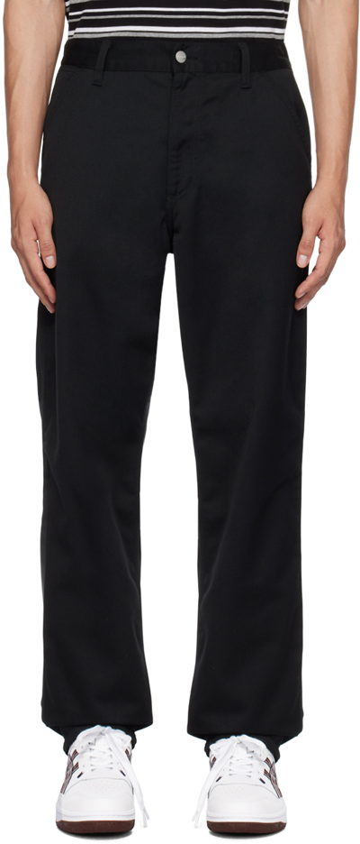 Carhartt Black Simple Trousers In 89 Black