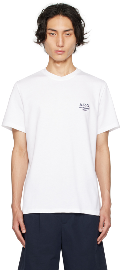 Apc White Raymond T-shirt In Aab White