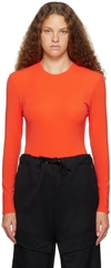 Paris Georgia Open-back Stretch-tencel Jersey Bodysuit In Tangerine