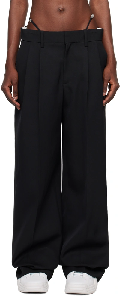 Alexander Wang Black Pleated Trousers In 001 Black