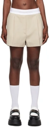 Alexander Wang Pleated Shorts In Wool Tailoring In Feather