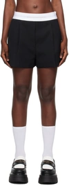 Alexander Wang High Waisted Pleated Short With Logo Elastic Clothing In 001 Black