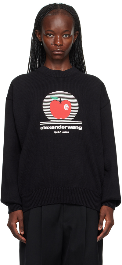 Alexander Wang Ny Apple Pullover In Compact Cotton In Black