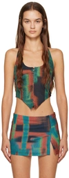 Miaou Multicolor Dani Corset In Rust Print
