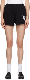 SPORTY AND RICH BLACK HOTEL DISCO SHORTS