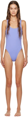 Sporty And Rich Blue Carla Swimsuit In Periwinkle