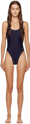 Sporty And Rich Navy Carla Swimsuit In Navy