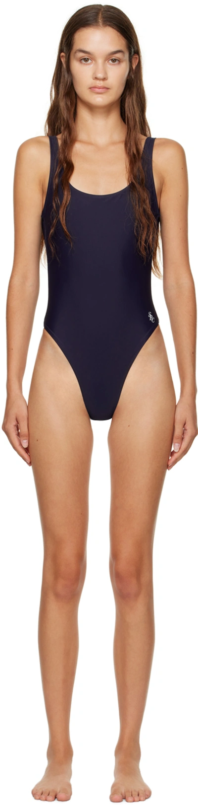 Sporty And Rich Navy Carla Swimsuit