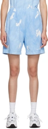 SPORTY AND RICH BLUE SERIF SHORTS