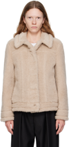 MAX MARA TAUPE TEDDINO JACKET