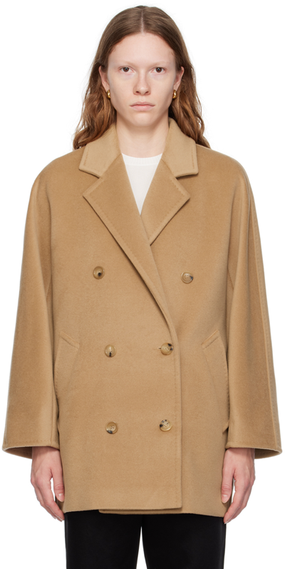 Max Mara Rebus Wool & Cashmere Short Coat In Camel