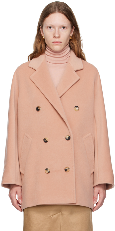 Max Mara Wool And Cashmere Coat In Pink Blush