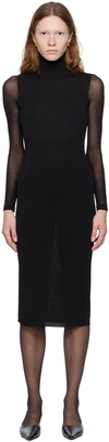 MAX MARA BLACK NATALIA MIDI DRESS