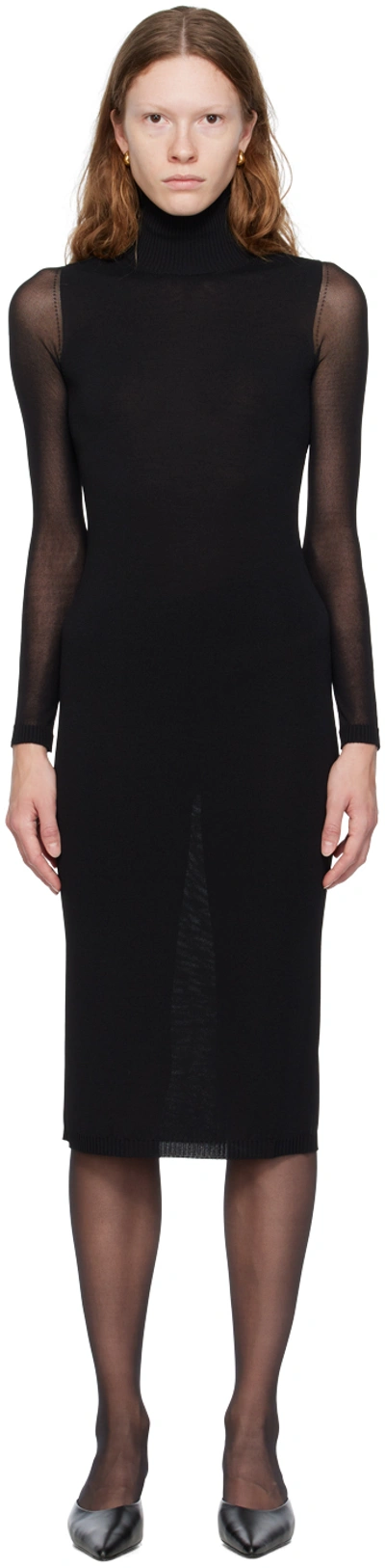 Max Mara Natalia Knitted Midi Dress In 002 Black