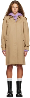 Sportmax Show Cotton Gabardine Trench Coat In 004 Camel