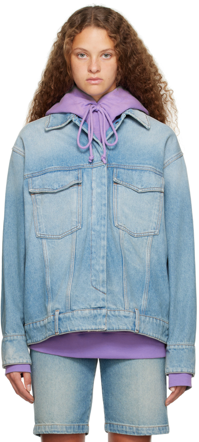 Sportmax Blue Gatti Denim Jacket In 005 Cornflower Blue