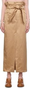 MAX MARA TAN ALCADE MAXI SKIRT