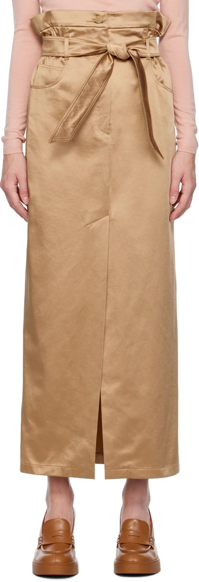 Max Mara Tan Alcade Maxi Skirt In 003 Camel