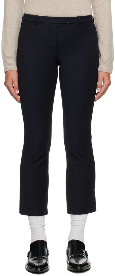 's Max Mara Navy Umanita Trousers In 030 Midnight Blue