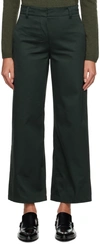 S Max Mara Green Flared Trousers In 007 Dark Green