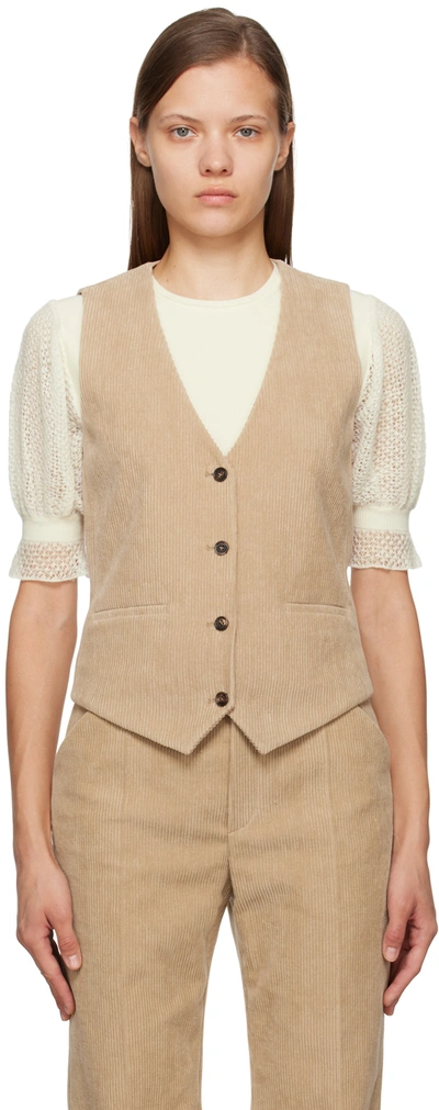 Chloé Cotton Waistcoat In Beige