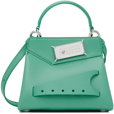 Maison Margiela Small Snatched Leather Shoulder Bag In T7083 Vert D'eau