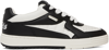 Palm Angels University Lace-up Leather Sneakers In White Black