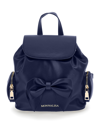 Monnalisa Regenerated Leather Backpack In Dark Blue