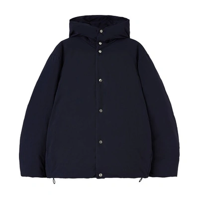 Jil Sander Men's Hooded Puffer Jacket In Dark Blue