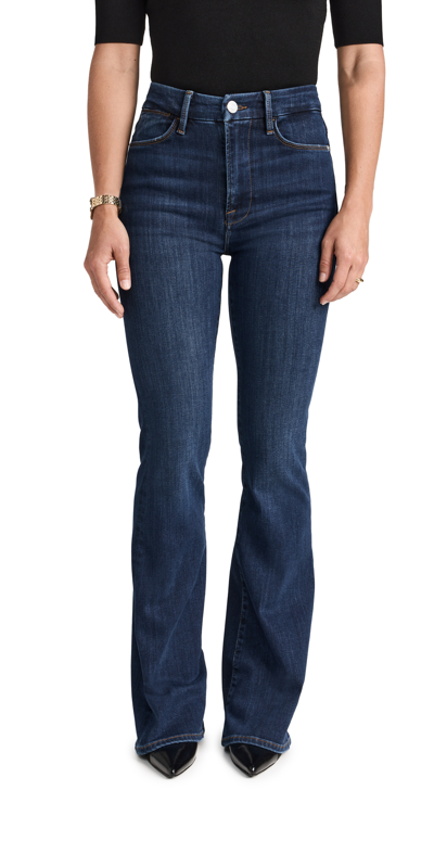 Frame Petite Le Pixie Super High Flare Jeans In Majesty