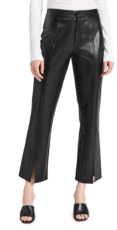 Paige Mesa Cropped Faux-leather Pants In Black