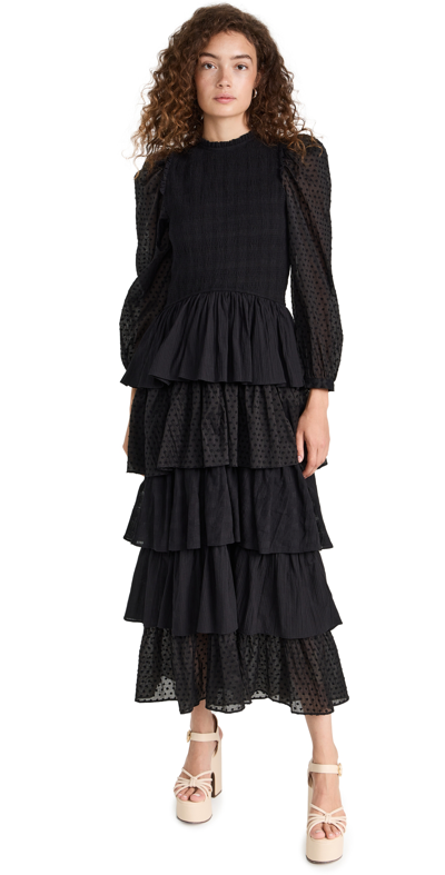 Alix Of Bohemia Shelby Noir Ruffle Dress In Black