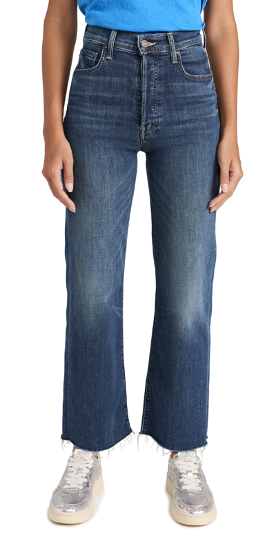 Mother The Rambler Ankle Fray Jeans In Blue