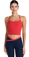 Beyond Yoga Spacedye Slim Racerback Cropped Tank Candy Apple Red Heather In Candy Apple