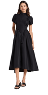 3.1 Phillip Lim Puff Sleeve Side Tie Flare Dress In Black
