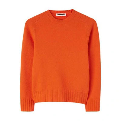 Jil Sander Round-neck Wool Jumper In Orange