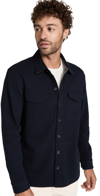 Vince Cotton-blend Shirt Jacket In Coastal Grey