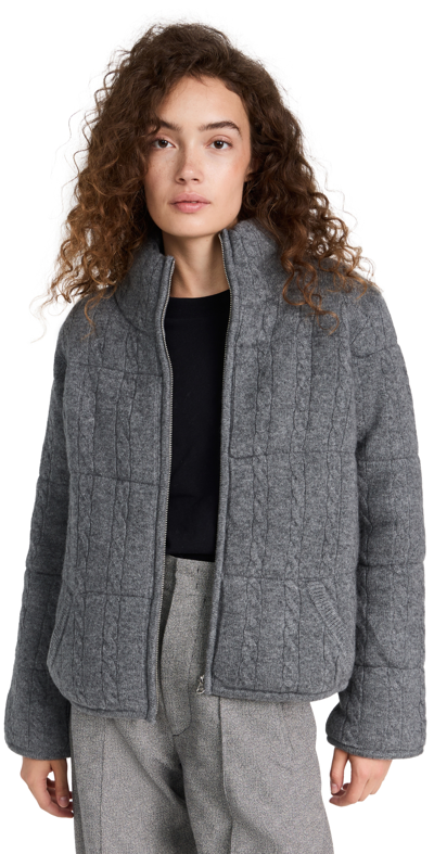 Sablyn Cashmere Cable Knit Puffer Jacket In Thunder