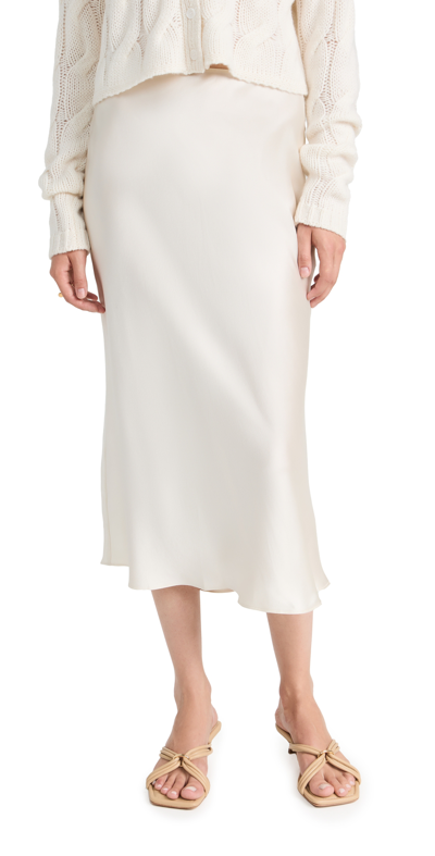 Sablyn Midi Silk Skirt In Gardenia