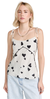 MARNI BUNCH OF HEARTS SILK TOP STONE WHITE