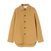 Jil Sander Tailored Wool Coat With Button Closure In Copper