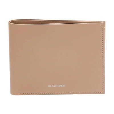 Jil Sander Bi-fold Logo-debossed Wallet In Brown