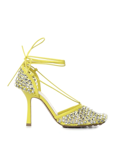 Bottega Veneta Sparkle Stretch Embellished Pumps In Yellow