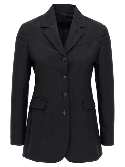 Brunello Cucinelli Single-breasted Blazer Jacket Jackets Black