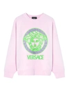 Versace Sweatshirt Sweatshirt Fabric Series Neon Effect Logo Print In Black (black)