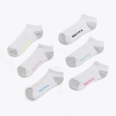 Nautica Womens Athletic Low Cut Socks, 6-pack In Multi