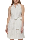 VINCE CAMUTO WOMENS EMBROIDERED MINI SHIRTDRESS