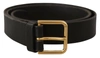 DOLCE & GABBANA Dolce & Gabbana  Metal Logo Buckle Calf Leather Men's Belt