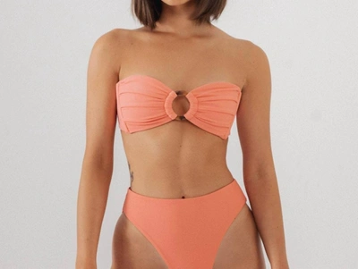 Montce Tori Ties Bandeau Top In Coral In Pink