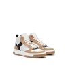 Hugo Boss High-top Trainers In Leather With Logo Details In Light Brown